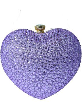 Chic Heart-Shaped Clutch Purse with Rhinestones | Mini Love Handbag for Weddings